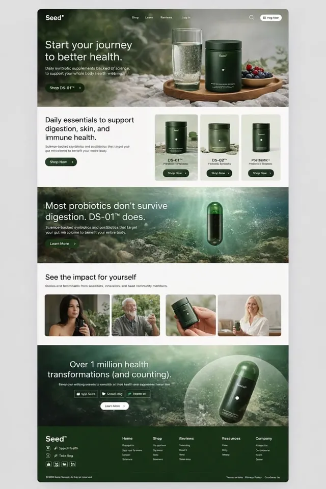 Aperçu du site Seed